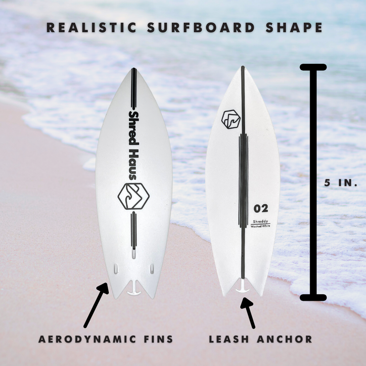 Washed White Finger Surfboard Toy