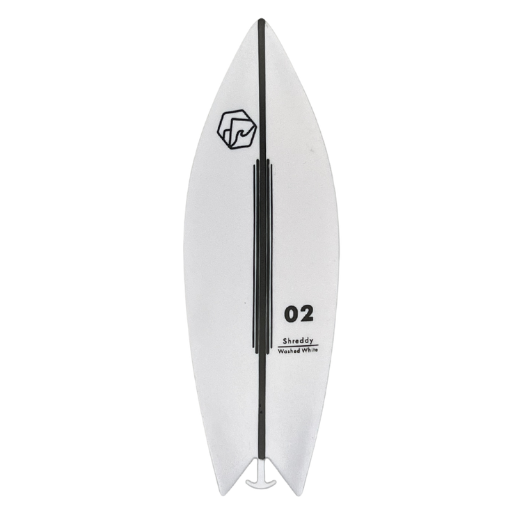 Washed White Finger Surfboard Toy